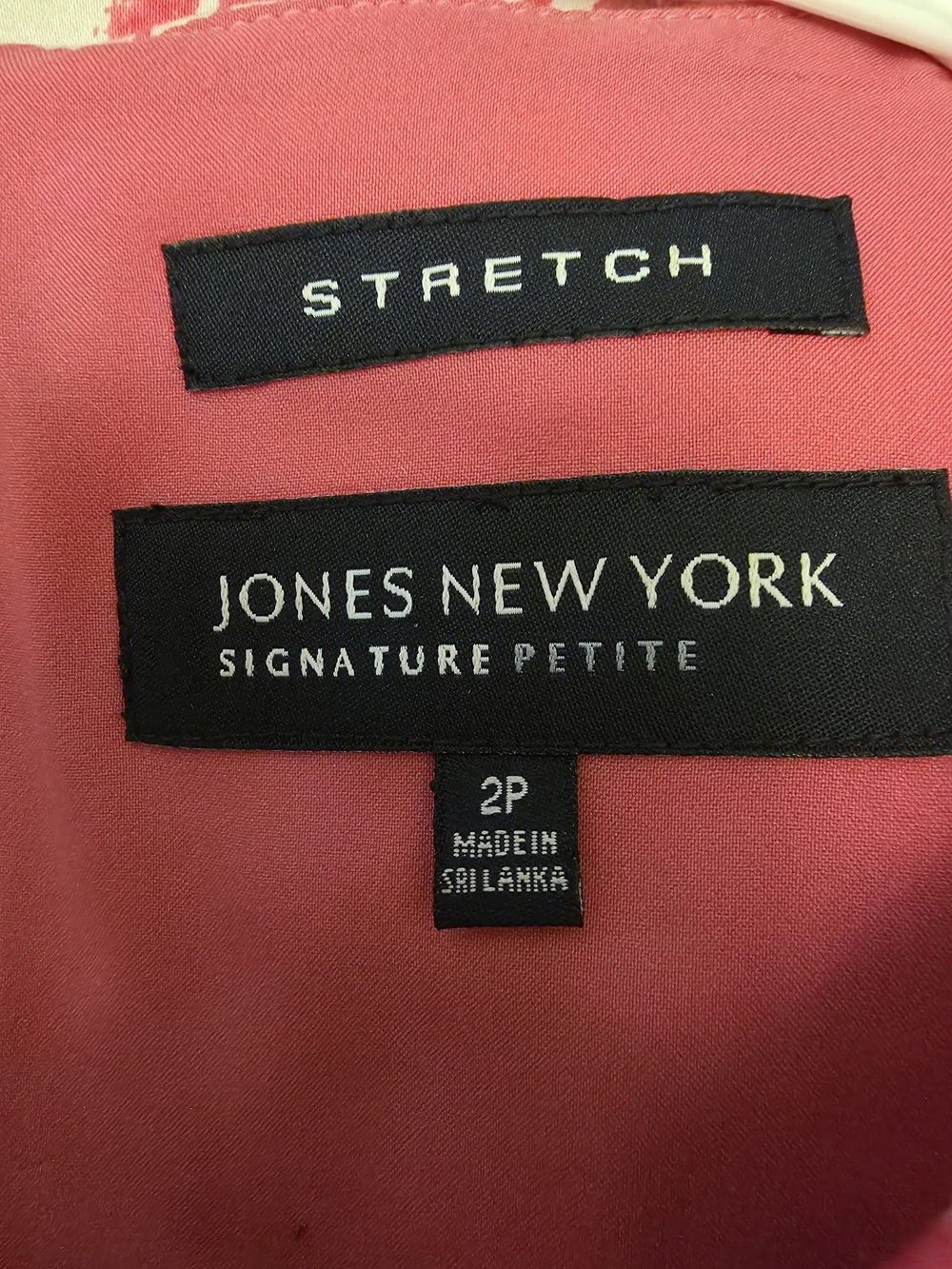 JONES NEW YORK Sleeveless Pink Patterned Business Casual Classic Dress Size 2p - Picture 9 of 9